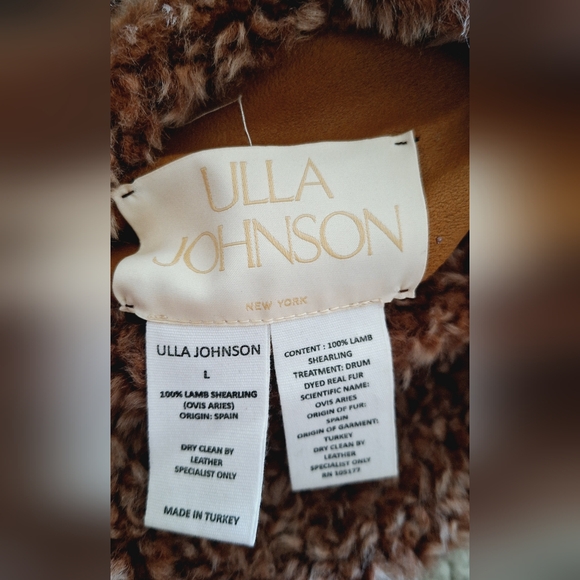 NWOT ULLA JOHNSON Rosetta Belted Shearling Coat Brown Sz L Org $4,330 - Picture 11 of 12